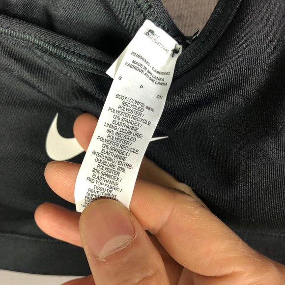 Nike Women's Victory Compression Sports Bra Black/White Size Small - Picture 7 of 9